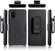 zase samsung a51 holster case with belt clip – super 📱 slim rugged protective cover armor defender strong belt clip [kickstand] in black logo