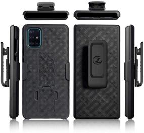 img 4 attached to ZASE Samsung A51 Holster Case with Belt Clip – Super 📱 Slim Rugged Protective Cover Armor Defender Strong Belt Clip [Kickstand] in Black