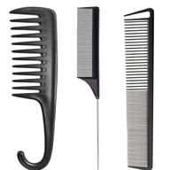 detangler parting rattail stainless straight logo