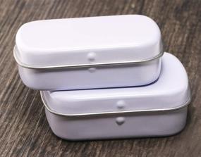 img 1 attached to Mini Skater Metal Tin Box - Portable Small Storage Case for Jewelry Crafts, 4Pcs (White)