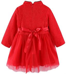 img 3 attached to 👗 LittleSpring Girls' Long Sleeve Chinese Style Holiday Party Dress