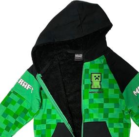 img 3 attached to 🕹️ Minecraft Creeper Boys Sherpa Fleece Hoodie: Warm & Cozy Gamer Apparel