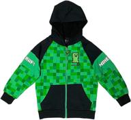 🕹️ minecraft creeper boys sherpa fleece hoodie: warm & cozy gamer apparel logo