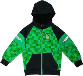 img 4 attached to 🕹️ Minecraft Creeper Boys Sherpa Fleece Hoodie: Warm & Cozy Gamer Apparel