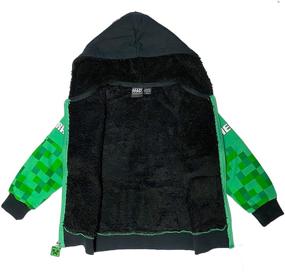 img 2 attached to 🕹️ Minecraft Creeper Boys Sherpa Fleece Hoodie: Warm & Cozy Gamer Apparel