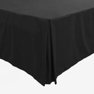 🛏️ piccocasa pleated bed skirt - classic polyester dust ruffled fade & wrinkle-resistant design with 14 inch drop - black queen size logo