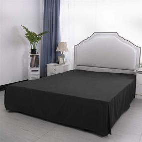 img 3 attached to 🛏️ PiccoCasa Pleated Bed Skirt - Classic Polyester Dust Ruffled Fade & Wrinkle-Resistant Design with 14 Inch Drop - Black Queen Size
