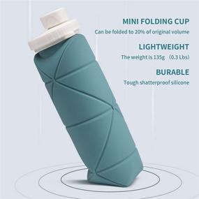 img 1 attached to Portable Collapsible Water Bottle for Travelling, Camping, and Hiking - Green