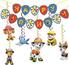 img 4 attached to Runide Paw Dog Patrol Birthday Decorations: Kid's Ultimate Party Supplies with Happy Birthday Banner