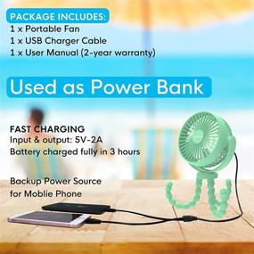 img 3 attached to 🌬️ Portable Stroller Fan: Flexible Clip-On Small Fan with 10000mAh Battery, Perfect for Baby Strollers, Carseats, Golf Carts, Camping, and Travel