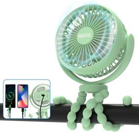 img 4 attached to 🌬️ Portable Stroller Fan: Flexible Clip-On Small Fan with 10000mAh Battery, Perfect for Baby Strollers, Carseats, Golf Carts, Camping, and Travel