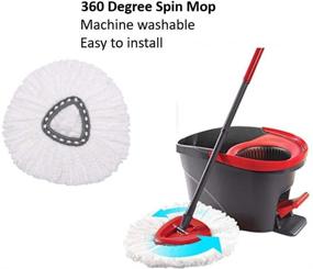 img 1 attached to 🧹 O-Cedar EasyWring Mop Refill: 2 Pack Microfiber Spin Mop Head Replacement - Ocedar Compatible