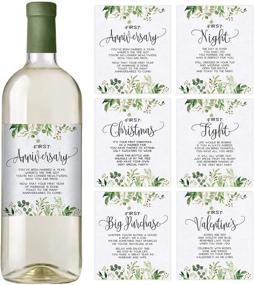 img 4 attached to 🍾 Charming Greenery Wedding Wine Bottle Labels, Set of 6 - Perfect Wedding Gift & Marriage Milestone Décor