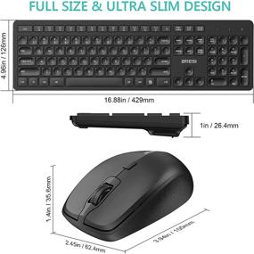 img 3 attached to Full-Size Silent Slim 2.4GHz USB Wireless Keyboard and Mouse Combo for Kids E-Learning PC Desktop Computers Notebook Laptop Windows Office Home - BreSii Keyboard and Mouse Computer Keyboards Mice