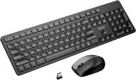 full-size silent slim 2.4ghz usb wireless keyboard and mouse combo for kids e-learning pc desktop computers notebook laptop windows office home - bresii keyboard and mouse computer keyboards mice logo