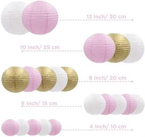 img 2 attached to 🏮 BllalaLab Decorative Party Paper Lanterns: 20 Pcs Multicolor Pink White Metallic Gold Round Japanese/Chinese Lantern Lamp Garland for Wedding, Bridal, Baby Shower, Birthday - Indoor/Outdoor