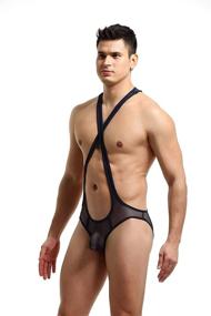 img 1 attached to 💪 4UFiT Men's Mesh Jockstrap Bodysuit Leotard: Ultimate Comfort for Wrestling Singlet