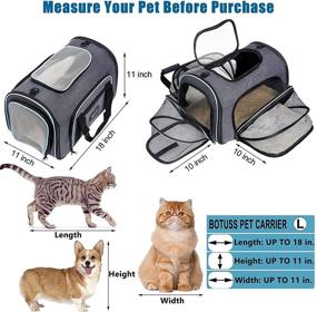 img 2 attached to 🐱 BOTUSS Expandable Pet Cat Carrier | Soft-Sided Foldable Cat Backpack with Removable Fleece Pad | Airline Approved for Cats, Puppies, and Small Animals (11''x18''x11'')