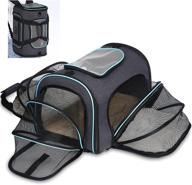 🐱 botuss expandable pet cat carrier | soft-sided foldable cat backpack with removable fleece pad | airline approved for cats, puppies, and small animals (11''x18''x11'') logo
