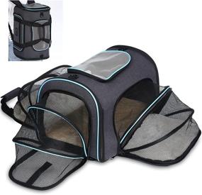 img 4 attached to 🐱 BOTUSS Expandable Pet Cat Carrier | Soft-Sided Foldable Cat Backpack with Removable Fleece Pad | Airline Approved for Cats, Puppies, and Small Animals (11''x18''x11'')