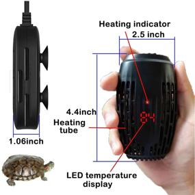 img 2 attached to 🐢 100Watt Aquarium Heater with Temperature Display - Ideal for Turtle, Betta Tank, Shrimp, Frog, and Turtle - Includes External Temperature Controller