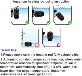 img 3 attached to 🐢 100Watt Aquarium Heater with Temperature Display - Ideal for Turtle, Betta Tank, Shrimp, Frog, and Turtle - Includes External Temperature Controller