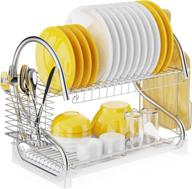 🧼 reliable 2 tier dish drying rack with drainboard set and utensil holder - ispecle логотип