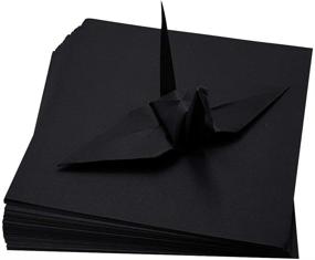 img 2 attached to 📦 OrigamiPolly 100 Sheets Double-Sided Color 6x6 inches Square Easy Fold Paper for Origami, Paper Cranes, Scrapbooking - S11 Black