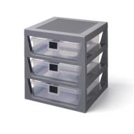 dark grey lego 3-drawer rack storage system and building station with baseplate top by room copenhagen logo