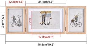 img 1 attached to 🖼️ Triple Hinged Rustic Picture Frame - 4x6 and 5x7 inch Folding Frames, Desktop or Tabletop Display - 1 Pack