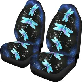 img 4 attached to Aqua Dragonfly Bucket Seat Covers - Cute Car Accessories for Women, Universal Car Seat Protectors for Front Seats Only, Ideal for Cars, Vans, SUVs, and Trucks - Set of 2 PCS