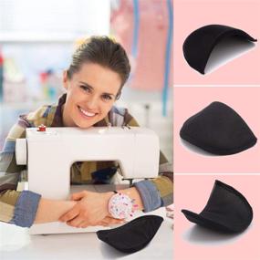 img 1 attached to 🧵 Versatile Set-in Shoulder Pads: 4 Pairs Sewing Foam Polyester Pads - 2 White + 2 Black