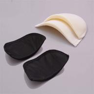 🧵 versatile set-in shoulder pads: 4 pairs sewing foam polyester pads - 2 white + 2 black logo