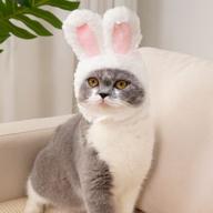 gapzer cat hat with bunny ears - cute pet costume headwear for cats, soft party accessories logo