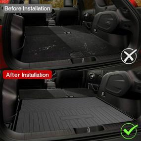 img 2 attached to 🚗 Aiqiying Black TPO Heavy Duty Waterproof Rear Cargo Tray Trunk Floor Mat Protector for 2019-2021 Jeep Cherokee