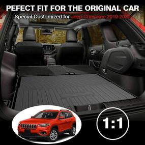 img 3 attached to 🚗 Aiqiying Black TPO Heavy Duty Waterproof Rear Cargo Tray Trunk Floor Mat Protector for 2019-2021 Jeep Cherokee