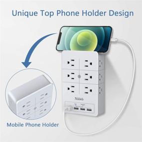 img 2 attached to 🔌 16-in-1 Outlet Extender with 4 USB Ports, Wall-Mountable Surge Protector, 4.8A Total Power, 3-Sided Electrical Plug Extender, Multi Plug Outlet Splitter, Low Profile Design, USB Charging Station for Multiple Devices