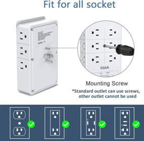 img 1 attached to 🔌 16-in-1 Outlet Extender with 4 USB Ports, Wall-Mountable Surge Protector, 4.8A Total Power, 3-Sided Electrical Plug Extender, Multi Plug Outlet Splitter, Low Profile Design, USB Charging Station for Multiple Devices