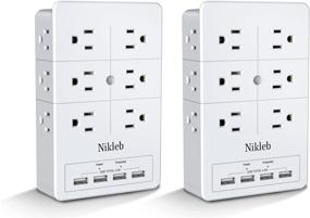 img 4 attached to 🔌 16-in-1 Outlet Extender with 4 USB Ports, Wall-Mountable Surge Protector, 4.8A Total Power, 3-Sided Electrical Plug Extender, Multi Plug Outlet Splitter, Low Profile Design, USB Charging Station for Multiple Devices