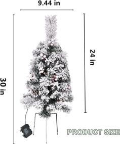 img 1 attached to 🎄 PHREEWILL 2 Pack Pre-Lit Christmas Pathway Trees: 30 in Artificial Urn Filler with 60 LED Lights - Battery Operated for Driveway, Corridor, Yard, and Garden (style3)