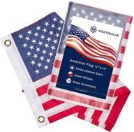 northgear's heavy-duty 16''x24'' wind-proof american flag for boats – sewn stripes, embroidered stars, and brass grommets: durable, weather-proof fabric логотип