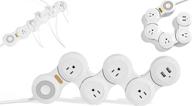 flexible surge protector power strip: 6ft long cord, 4 outlets, 2 usb with overload protection – ideal for home office, travel logo