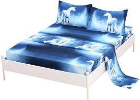 img 4 attached to 🦄 Unicorn Galaxy Twin Bedding Set: SDIII 3PC Bed Sheets for Boys, Girls, and Teens