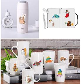 img 3 attached to 🦥 Cute Cartoon Sloth Stickers Set - 50 Pack Kids Friendly Decals for Water Bottle Laptop Cellphone Bicycle Car Bumper Luggage +