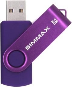 img 2 attached to 🟣 SIMMAX Флэш-накопитель USB 2.0 емкостью 64 ГБ - фиолетовый флэш-диск с поворотным корпусом