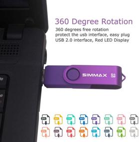 img 1 attached to 🟣 SIMMAX Флэш-накопитель USB 2.0 емкостью 64 ГБ - фиолетовый флэш-диск с поворотным корпусом