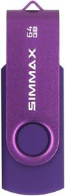 img 3 attached to 🟣 SIMMAX Флэш-накопитель USB 2.0 емкостью 64 ГБ - фиолетовый флэш-диск с поворотным корпусом