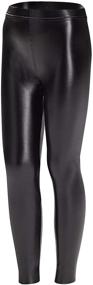 img 3 attached to HUE Black Leather Leggings for Girls - Trendy Girls' Clothing with Long-lasting Quality