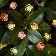 lights4fun, inc. 20 multi-colored rose flower battery operated micro led silver wire string lights for outdoor décor логотип