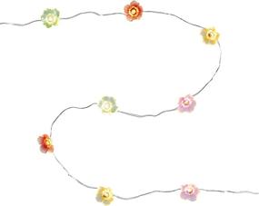 img 2 attached to Lights4fun, Inc. 20 Multi-Colored Rose Flower Battery Operated Micro LED Silver Wire String Lights for Outdoor Décor